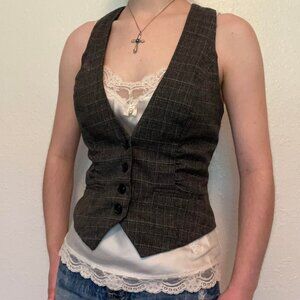 Charlotte Russe Women's Black and Grey Gilet